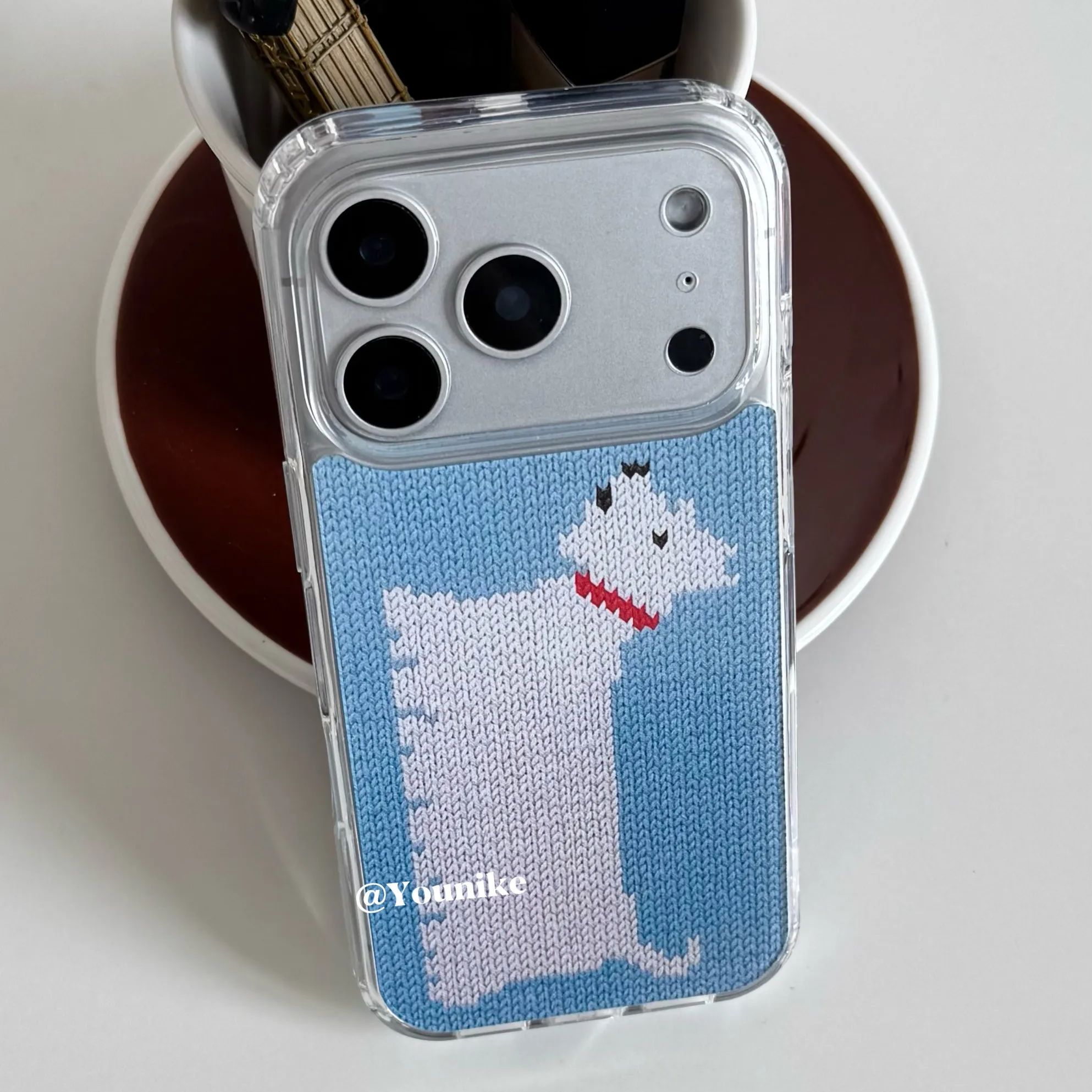 Resin Art Phone Case - Koreański dziergany pokrowiec na telefon z
