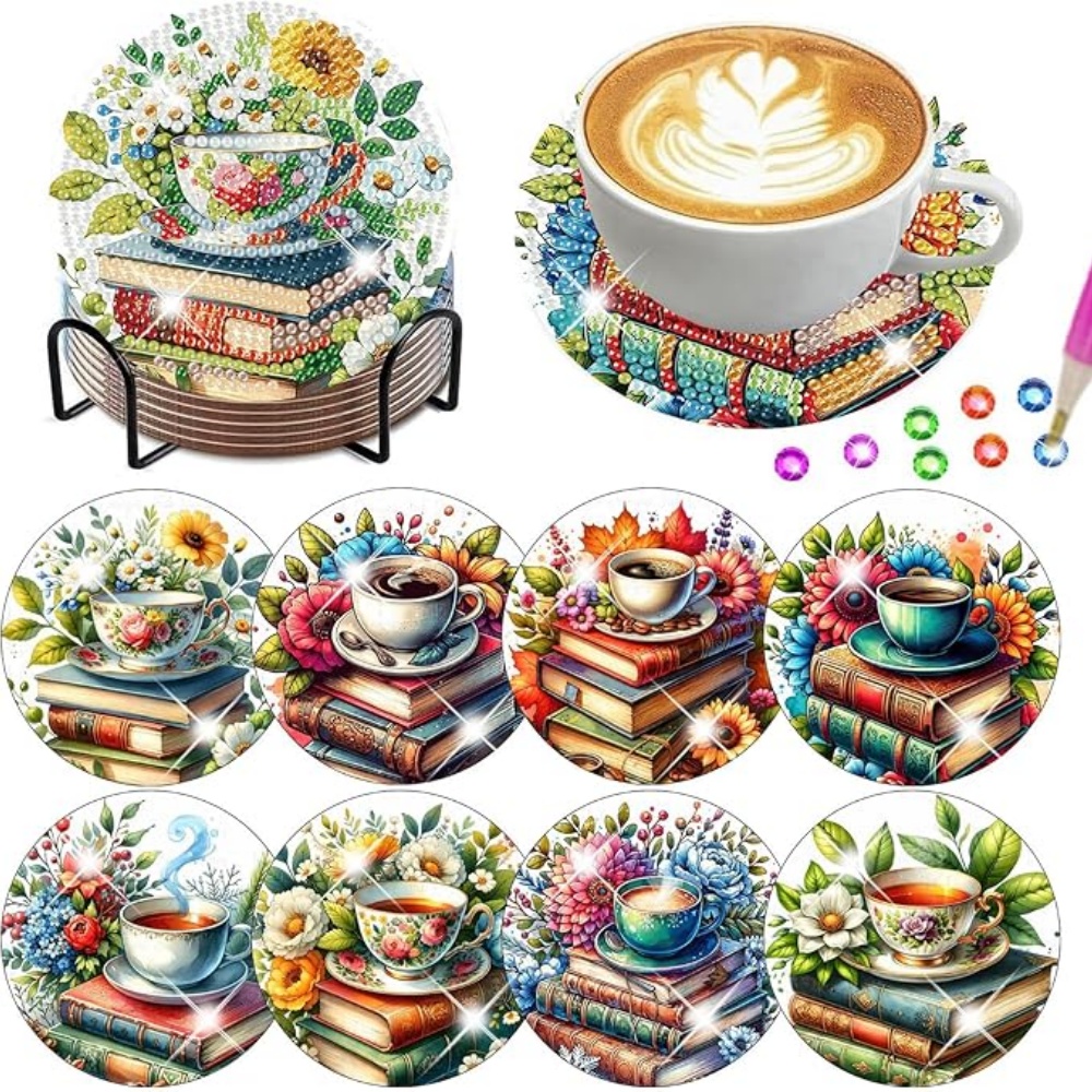 Resin Art Coasters - 8 sztuk / Zestaw podkładek pod