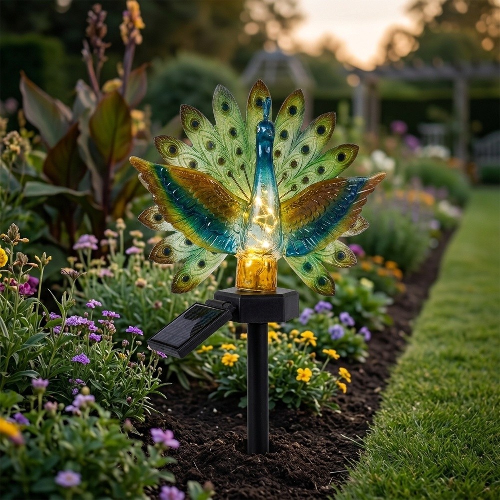Resin Art Light - Ozdoba ogrodowa w kształcie pawia z