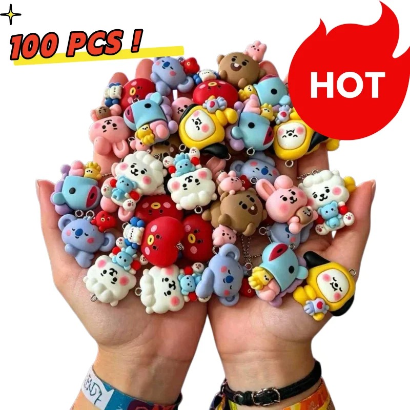 Resin Art Craft - 7 szt. BT21 Żywiczne Charmsy z