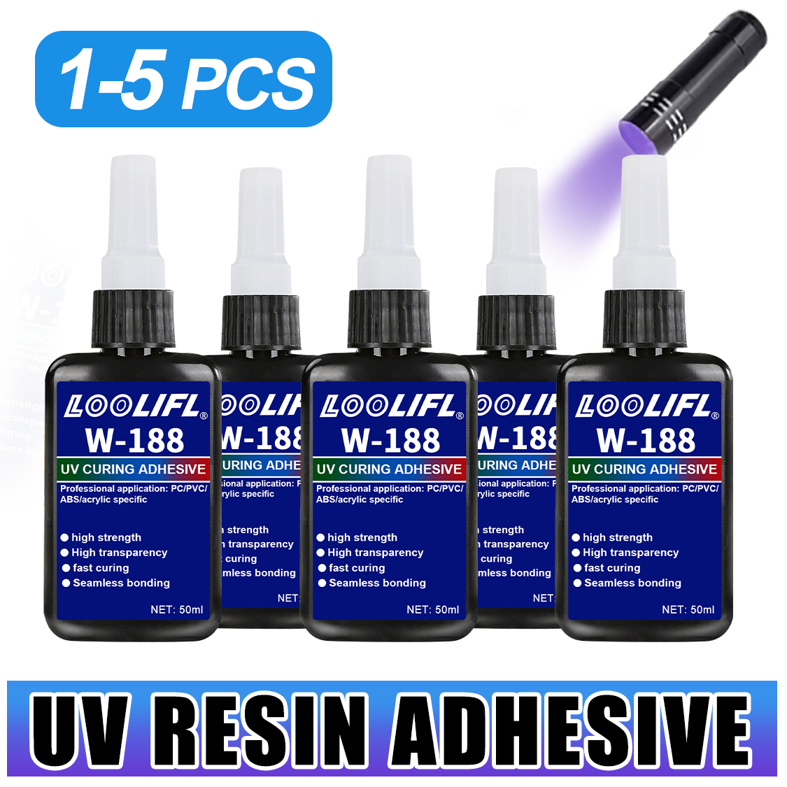Resin Art Light - LOOLIFL 188 Mocny klej UV 50ml,