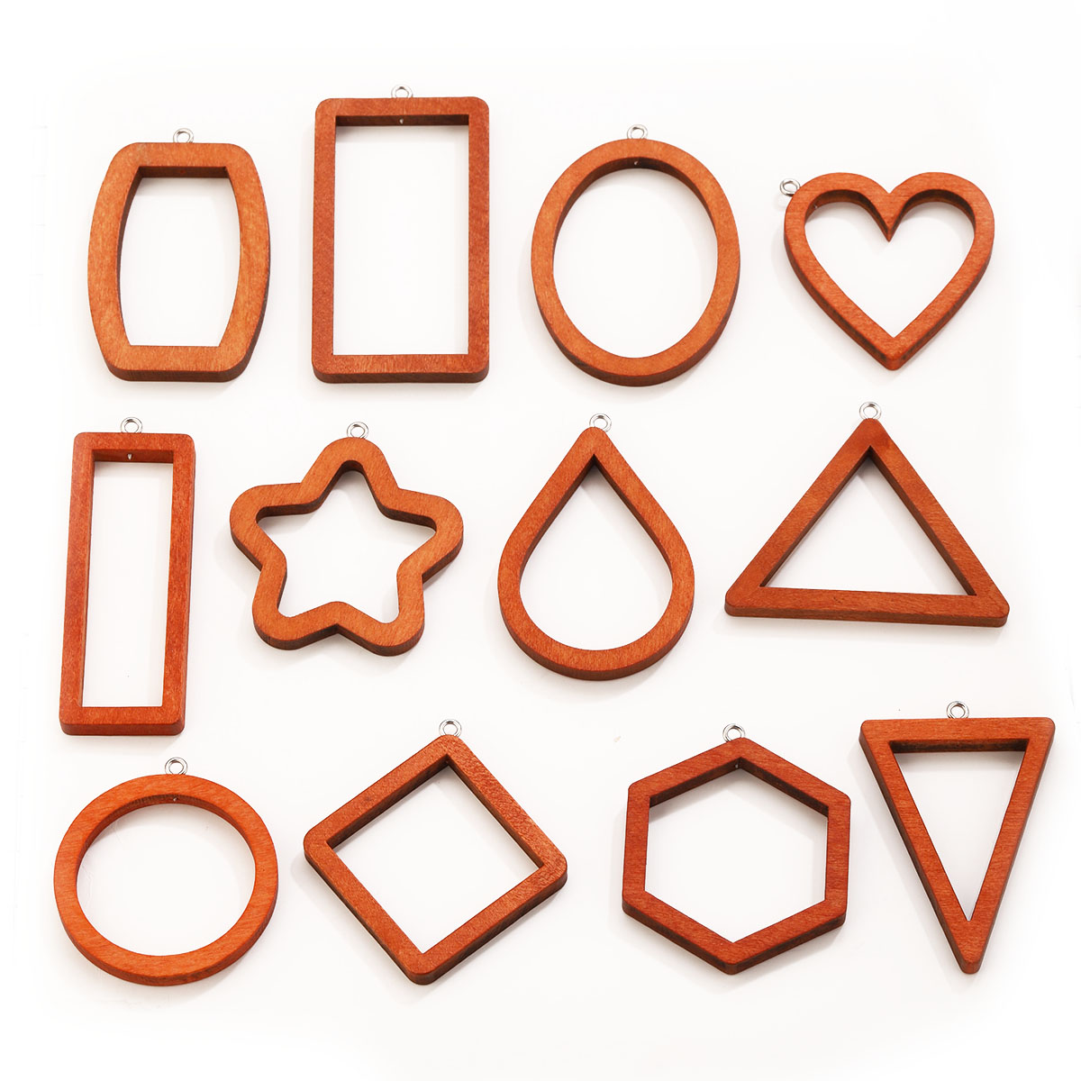 Resin Art Essentials - 10 SZT. Drewniane geometryczne zawieszki w