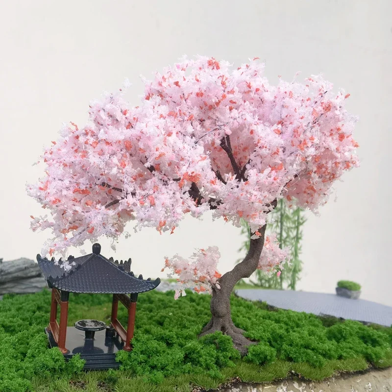 Resin Art Tree - Model drzewa wiśni zgiętego, różowe kwiaty,