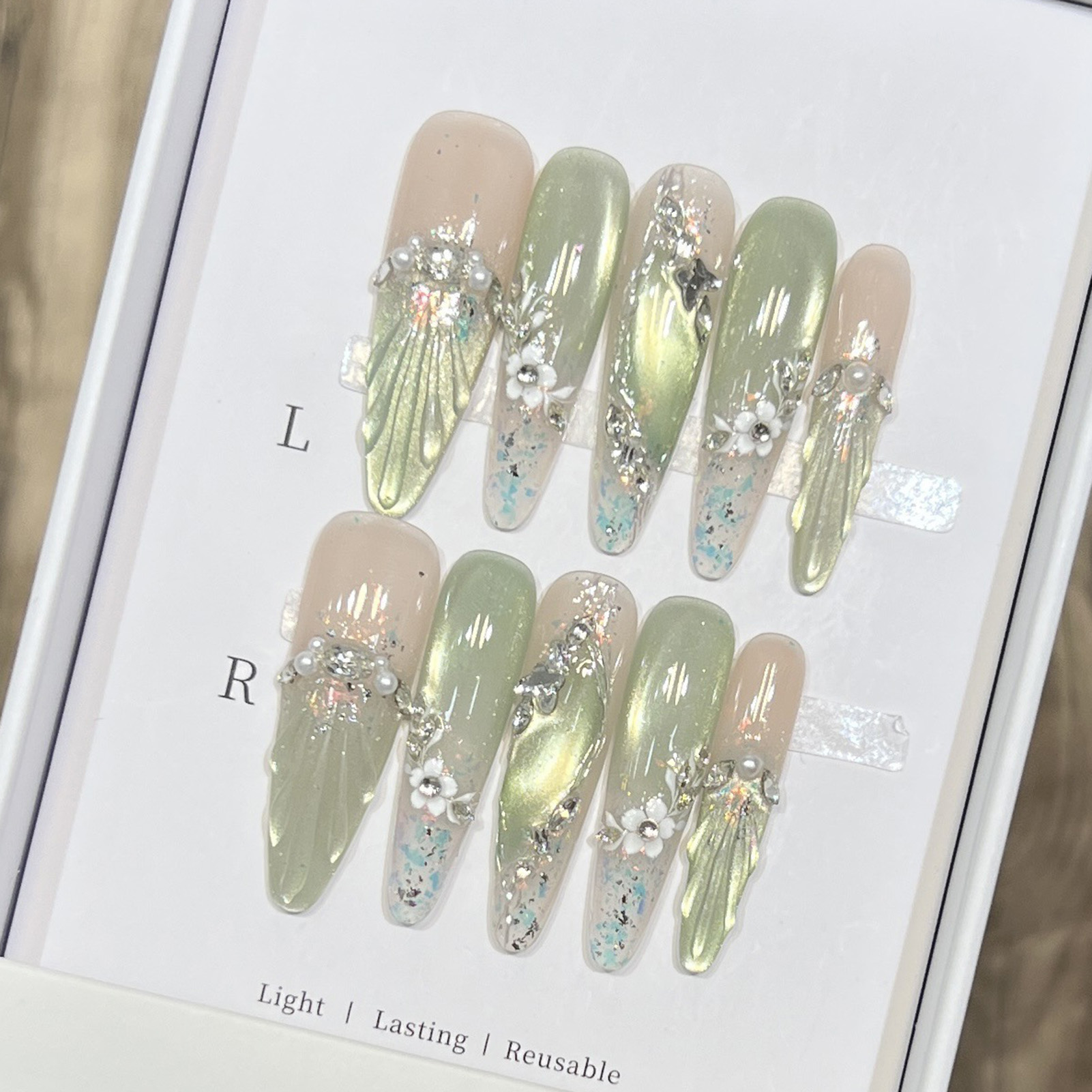 10 szt. Długie Sztuczne Paznok – Resin Art Flowers recenzja i cena