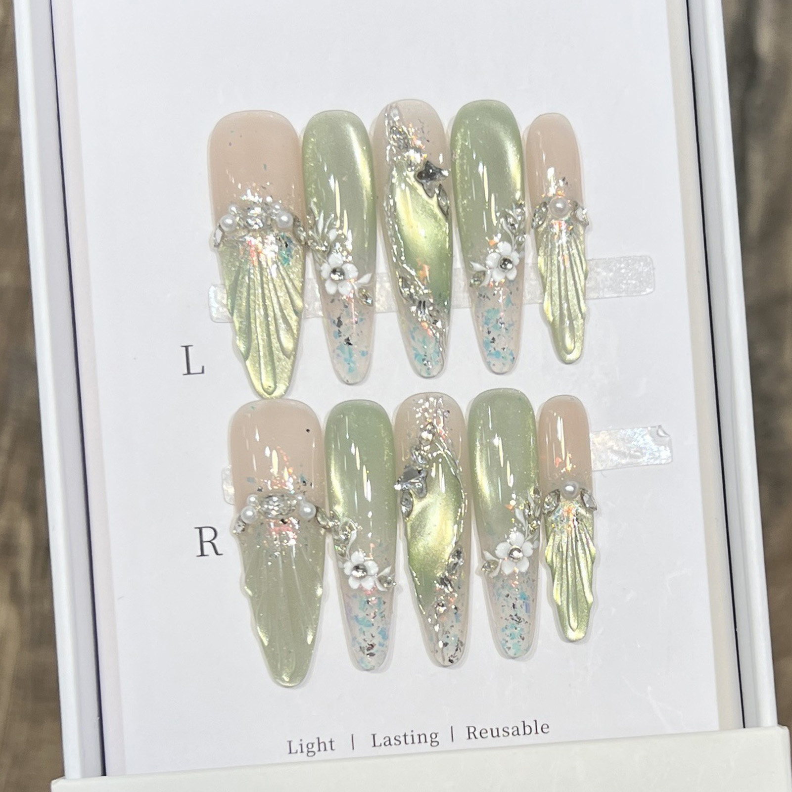 10 szt. Długie Sztuczne Paznok – Resin Art Flowers recenzja i cena