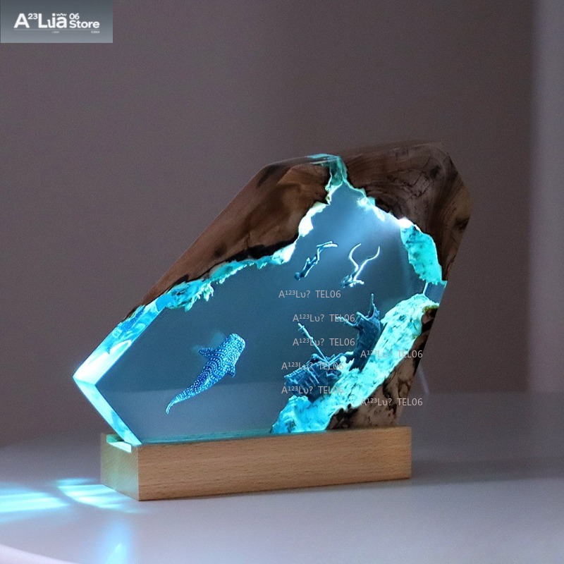 Drewniana lampka nocna z żywic – Resin Art Light recenzja i cena