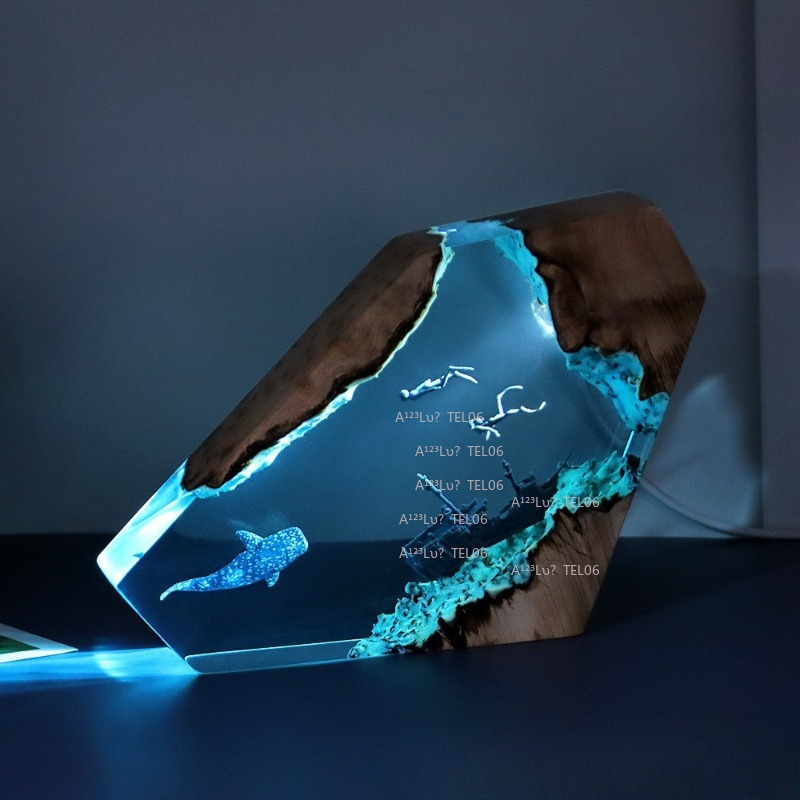 Drewniana lampka nocna z żywic – Resin Art Light recenzja i cena