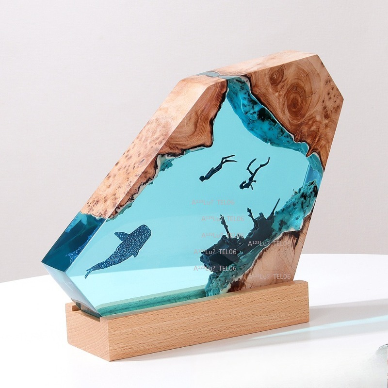 Drewniana lampka nocna z żywic – Resin Art Light recenzja i cena