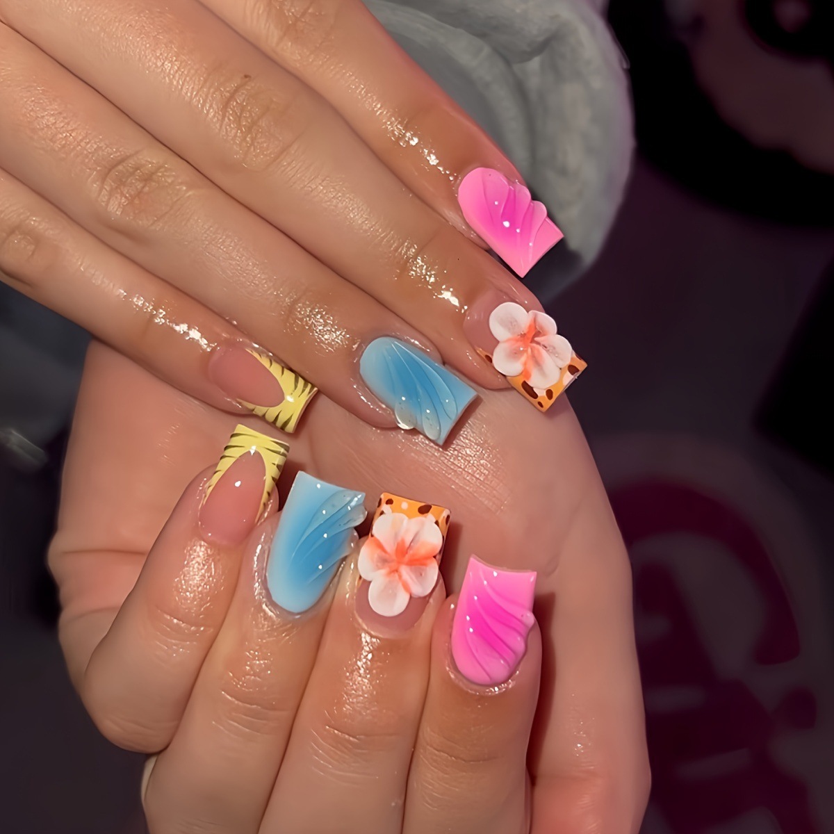 24szt Krótkie Kwadratowe Sztuc – Resin Art Flowers recenzja i cena