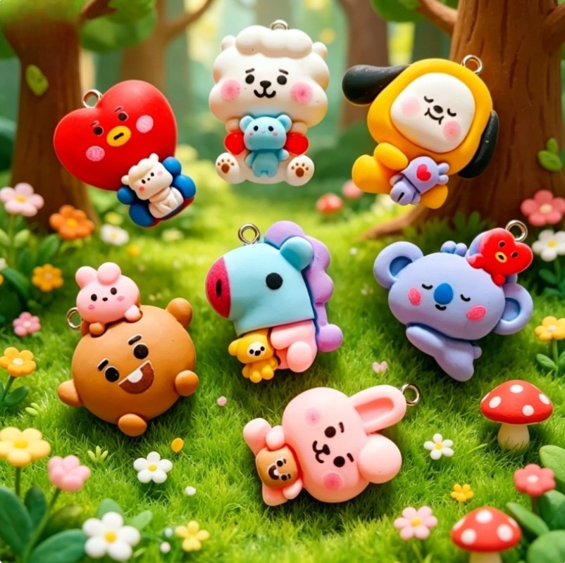 7 szt. BT21 Żywiczne Charmsy z – Resin Art Craft recenzja i cena